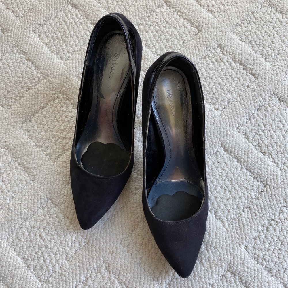 {Style & Co} Black Pointed Toe Cutout Pumps